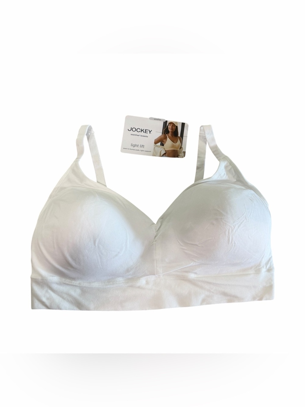 Jockey Seamfree Light Lift Bralette XL White Wirefree Lightly Padded NWT